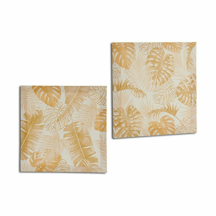 Пластно Gift Decor PC341809 PC341809 Златен Лист на растение 28 x 28 x 1,5 cm (36 броя)