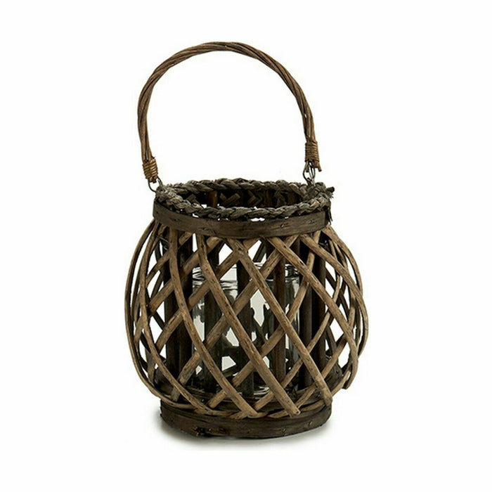 Поставка за свещ Gift Decor 38617 38617 Кафяв Сив плетена ракита Cтъкло 29,5 x 24 x 22 cm (6 броя)