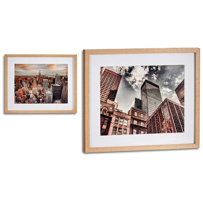 Картина Gift Decor 94948 94948 Кафяв Дървен Cтъкло Сграда 43 x 3 x 53 cm (6 броя)