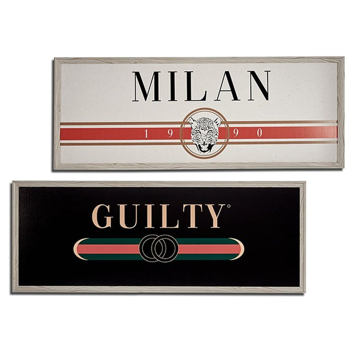 Картина Gift Decor 94970 GUILTY MILAN Бял Черен Бежов Сметана ПДЧ 2 x 46 x 121 cm (4 броя)