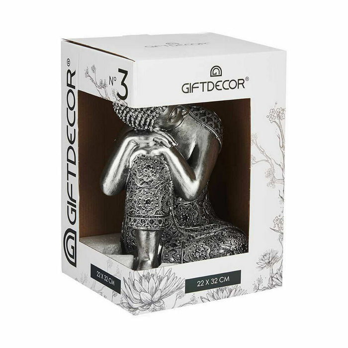 Декоративна фигурка Gift Decor XS19701-B XS19701-B Сребрист Сребро Буда Седнал 20 x 30 x 20 cm (4 броя)