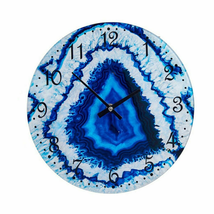 Стенен часовник Gift Decor 18S6903-N-CLK-30CM 18S6903-N-CLK-30CM Син Кристал Мрамор 30 x 4 x 30 cm (4 броя)