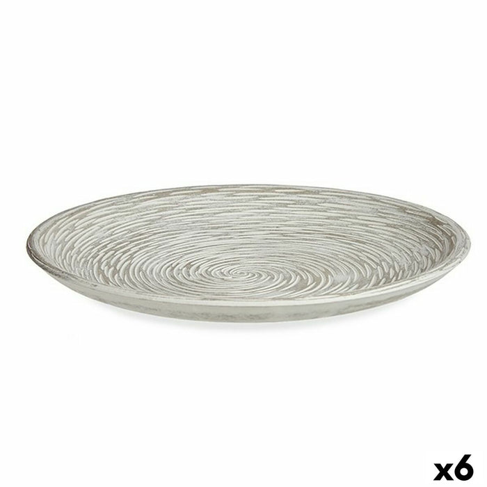 Декоративна чиния Gift Decor LH520927 LH520927 Бял Спирала 29,5 x 2,7 x 29,5 cm 29,5 x 3,3 x 29,5 cm Ø 29 cm (6 броя)