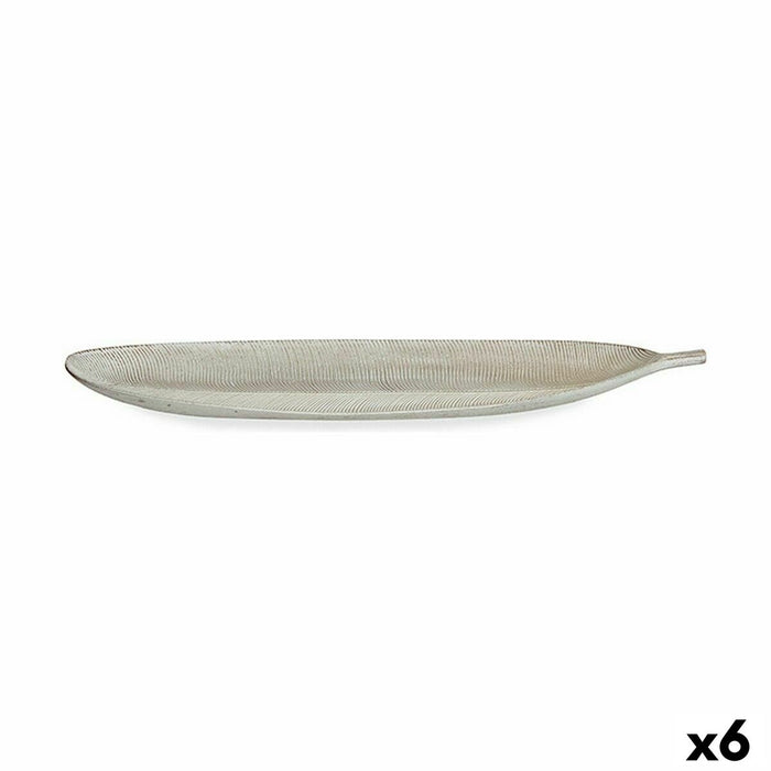 Украса за център на маса Gift Decor LH520814 LH520814 Бял Дървен MDF 59,5 x 3 x 21,6 cm Декорация Лист на растение (6 броя)