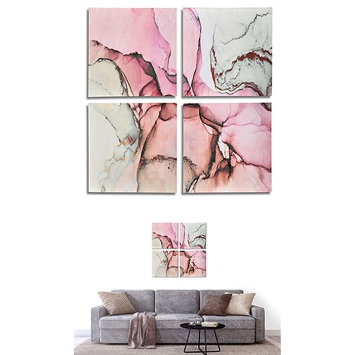 Пластно Gift Decor PC342107 PC342107 Пластно 35 x 7 x 35 cm Розов Мрамор (4 Части)