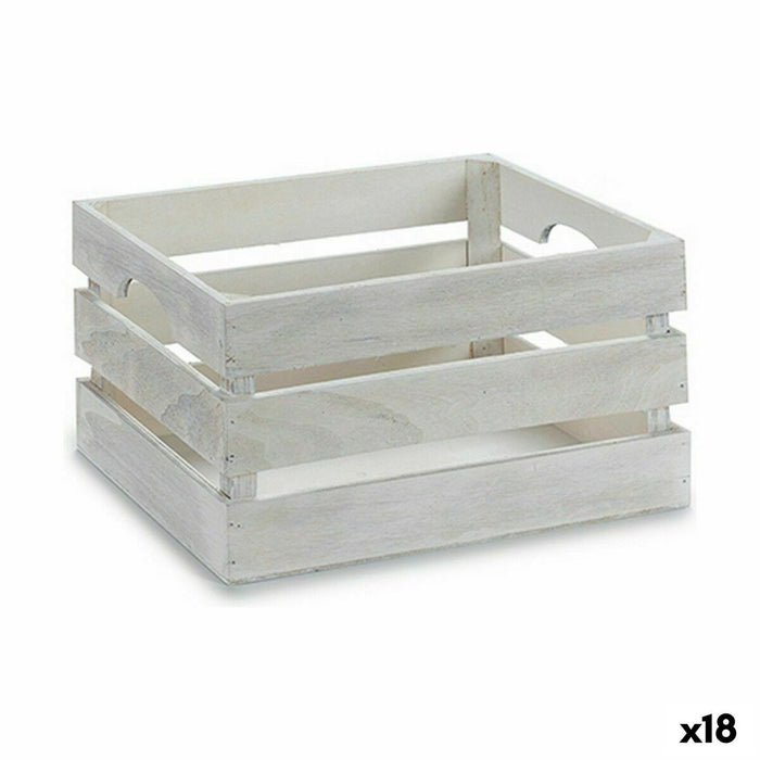 Декоративна кутия Gift Decor 4611C-WHI 4611C-WHI Бял Дървен Топола Тополово дърво (18 броя)