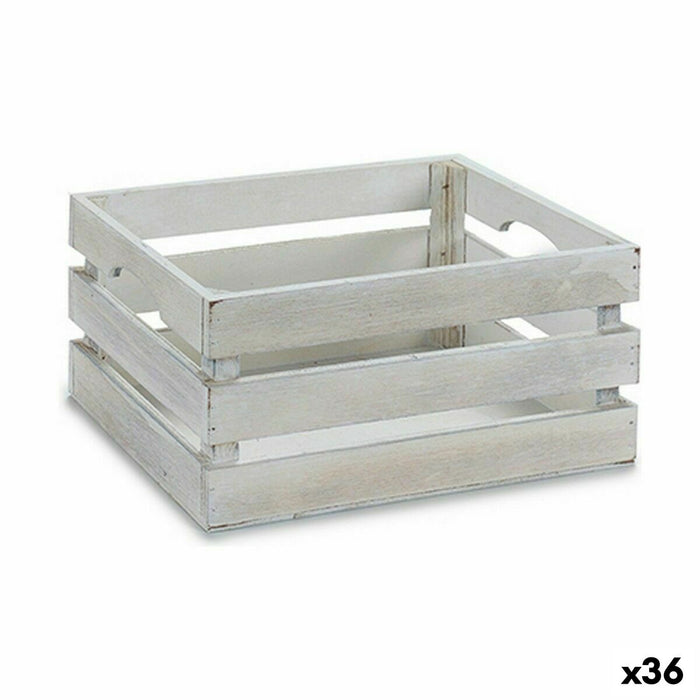 Декоративна кутия Gift Decor 4611E-WHI 4611E-WHI Бял Дървен Топола Тополово дърво (36 броя)