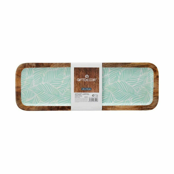 Украса за център на маса Gift Decor GMC-147-2370-3 Бял Кафяв Зелен полиестер Смола Дърво манго 45 x 15 cm 15,2 x 2,54 x 45,7 cm