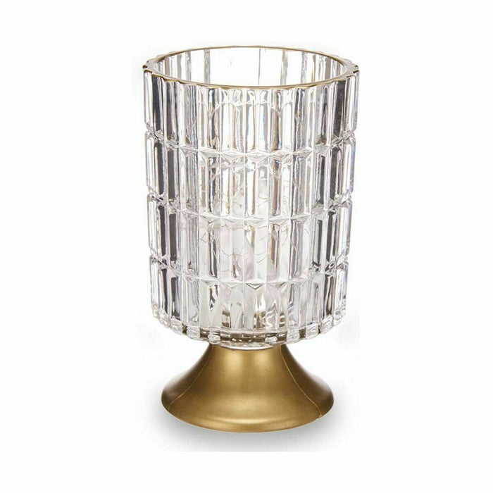 LED Фенер Gift Decor L1118BMMS-T L1118BMMS-T Прозрачен Златен Cтъкло 10,7 x 18 x 10,7 cm (6 броя)