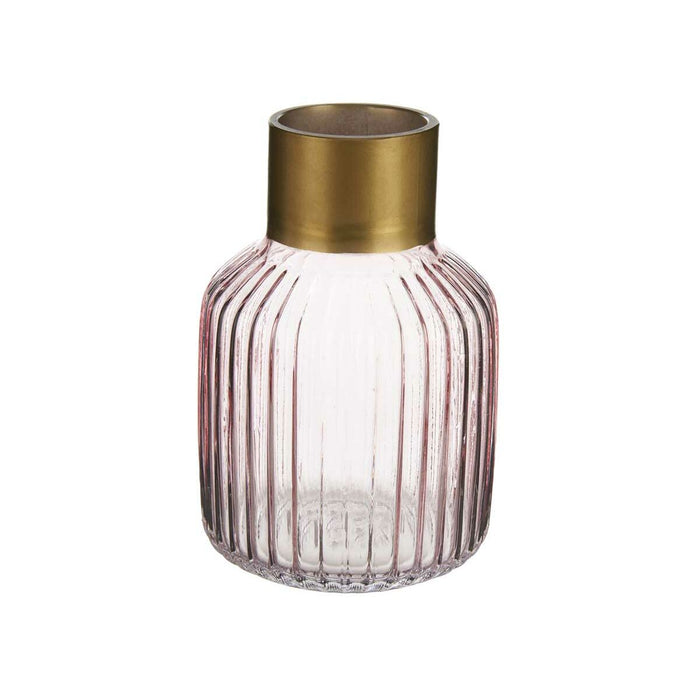 Ваза Gift Decor V1218IP-C V1218IP-C Розов Златен Cтъкло Райета 12 x 18 x 12 cm (6 броя)