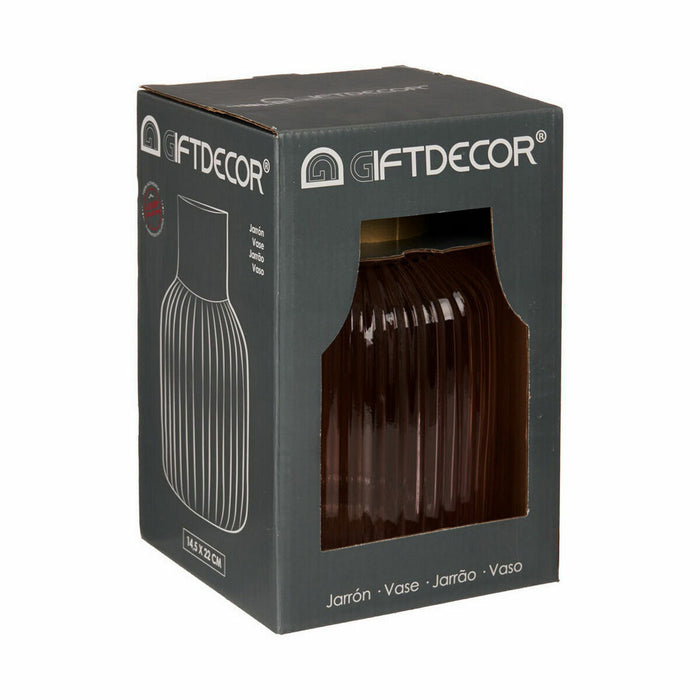 Ваза Gift Decor V1522IP-C V1522IP-C Розов Златен Cтъкло Райета 14,5 x 22 x 14,5 cm (6 броя)
