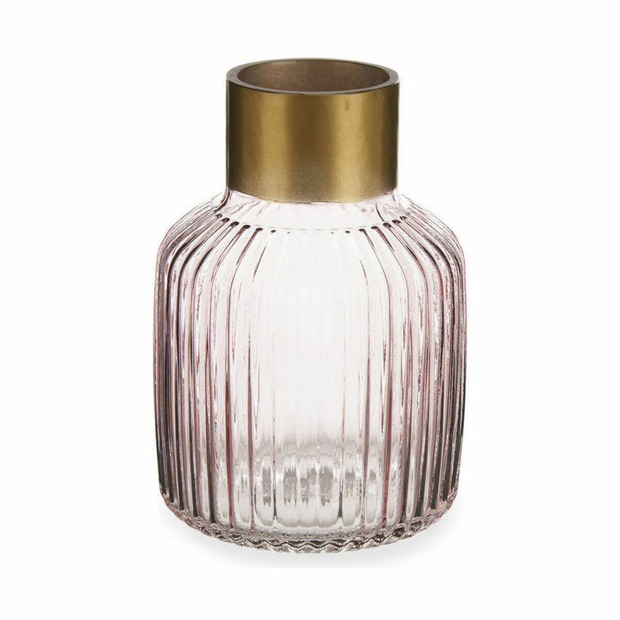 Ваза Gift Decor V1522IP-C V1522IP-C Розов Златен Cтъкло Райета 14,5 x 22 x 14,5 cm (6 броя)