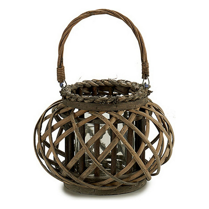 Latern Gift Decor 38619 38619 Кафяв плетена ракита Cтъкло 30 x 18,5 x 23 cm (6 броя)