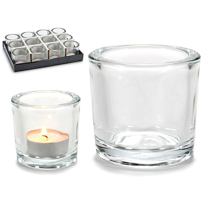 Поставка за свещ Gift Decor CH00667 CH00667 Прозрачен Cтъкло 6,5 x 6 x 6,5 cm (12 броя)