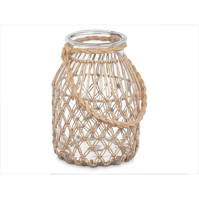 Поставка за свещ Gift Decor 22812BR 22812BR Прозрачен Естествен Cтъкло Въже 20 x 30 cm 20 x 30 x 20 cm Лодка (4 броя)