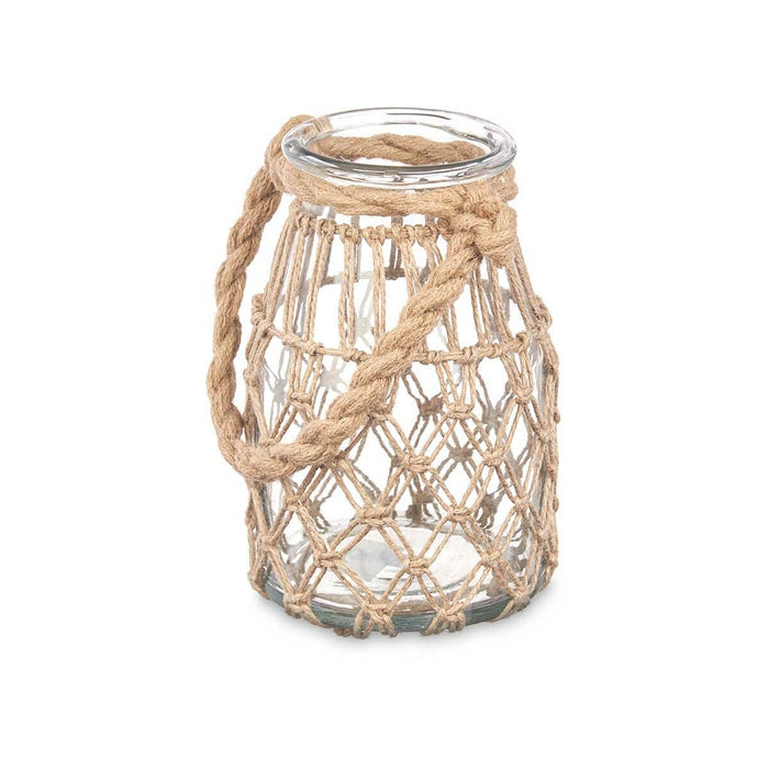 Поставка за свещ Gift Decor 26240BR 26240BR Прозрачен Естествен Cтъкло Въже 14 x 21 cm 16 x 21 x 14 cm Лодка (6 броя)