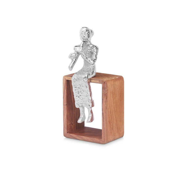 Декоративна фигурка Gift Decor 1886-NA 1886-NA Кафяв Сребрист Сребро Сладка Флейта 13 x 27 x 13 cm (6 броя)