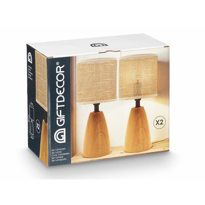Настолна лампа Gift Decor 10946 Кафяв 60 W 2 броя