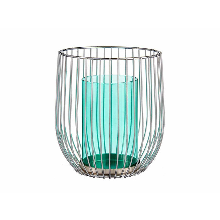 Поставка за свещ Gift Decor Син Сребрист Метал Cтъкло 15 x 17 x 15 cm (8 броя)