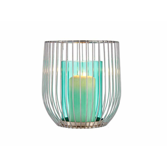 Поставка за свещ Gift Decor Син Сребрист Метал Cтъкло 15 x 17 x 15 cm (8 броя)