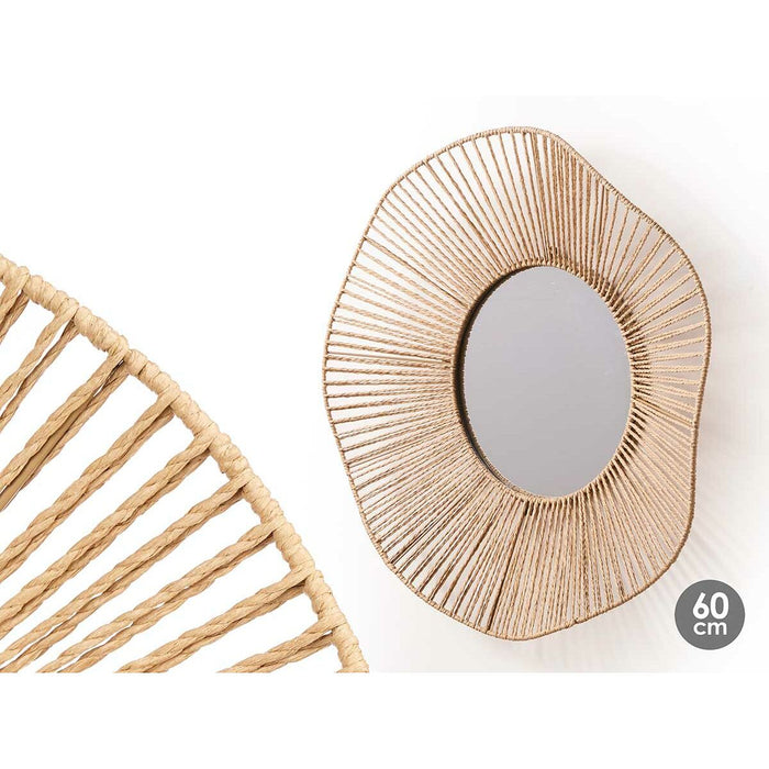 Стенно огледало Gift Decor Естествен Вълни 59 x 11 x 59 cm (4 броя)