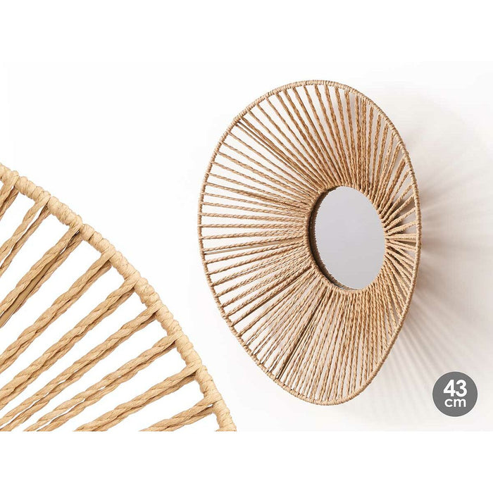 Стенно огледало Gift Decor Естествен Овал 43 x 13,5 x 38 cm (4 броя)