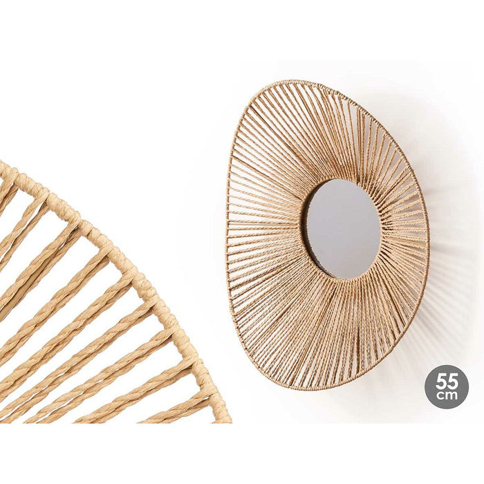 Стенно огледало Gift Decor Естествен Овал 55 x 14 x 48 cm (4 броя)