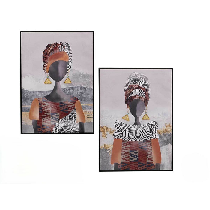 Пластно Gift Decor Червен Сив Оранжев Дама 50 x 3 x 70 cm (4 броя)
