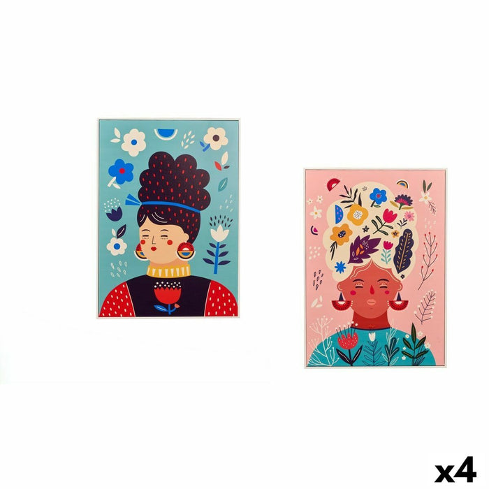Пластно Gift Decor Многоцветен Дама 50 x 3 x 70 cm (4 броя)