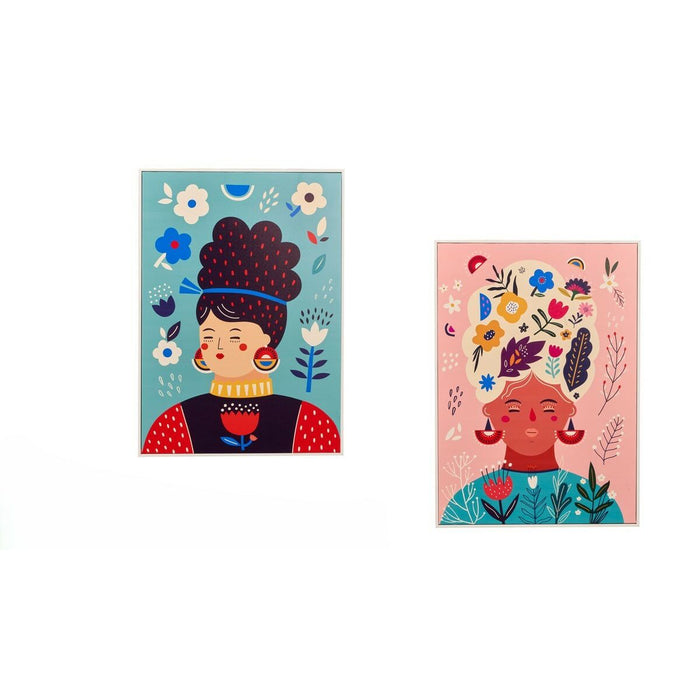 Пластно Gift Decor Многоцветен Дама 50 x 3 x 70 cm (4 броя)