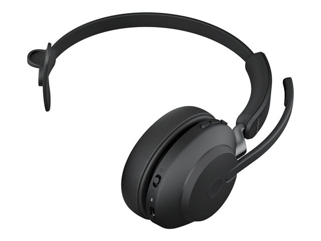JABRA Evolve2 65 UC Mono Headset on-ear конвертируеми Bluetooth безжична USB-A шумоизолираща черна със стойка за зареждане