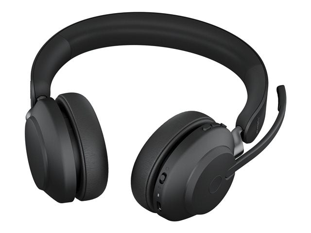 JABRA Evolve2 65 UC Стерео слушалки на ушите Bluetooth безжични USB-C шумоизолиращи черни със стойка за зареждане