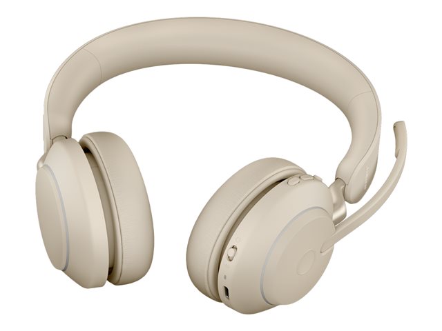 JABRA Evolve2 65 UC Стерео слушалки на ушите Bluetooth безжични USB-C шумоизолиращи бежови