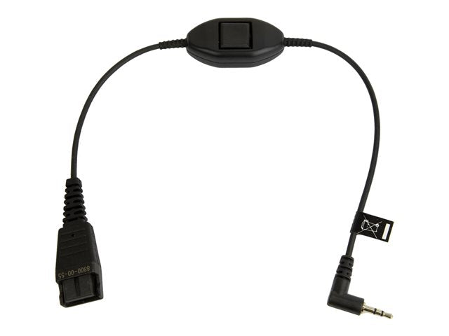 JABRA QD Кабел към щепсел с 2,5 mm щифт прав 0,3 метра с отговаряне на повикване на кабела, напр. за Philips Ericsson