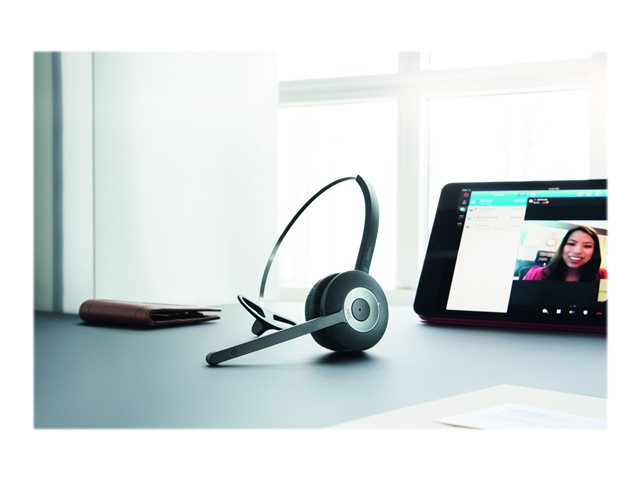 JABRA PRO 935 MS Mono за компютърен софтфон и мобилен телефон с Bluetooth с интегриран USB-щепсел Шумопотискаща широколентова мелодия