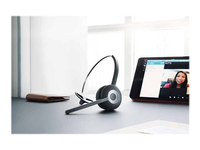 JABRA PRO 935 Mono за компютър и мобилен телефон с Bluetooth с интегриран USB-щепсел Шумопотискаща широколентова мелодия на основата