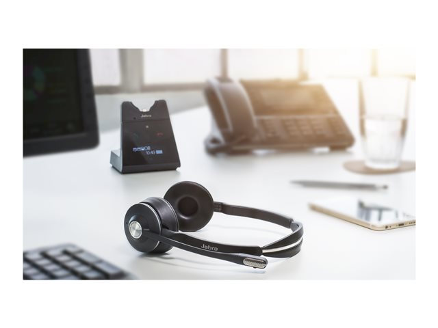 JABRA Engage 75 Стерео слушалки на ушите DECT / Bluetooth безжични NFC сертифицирани за Skype за бизнеса