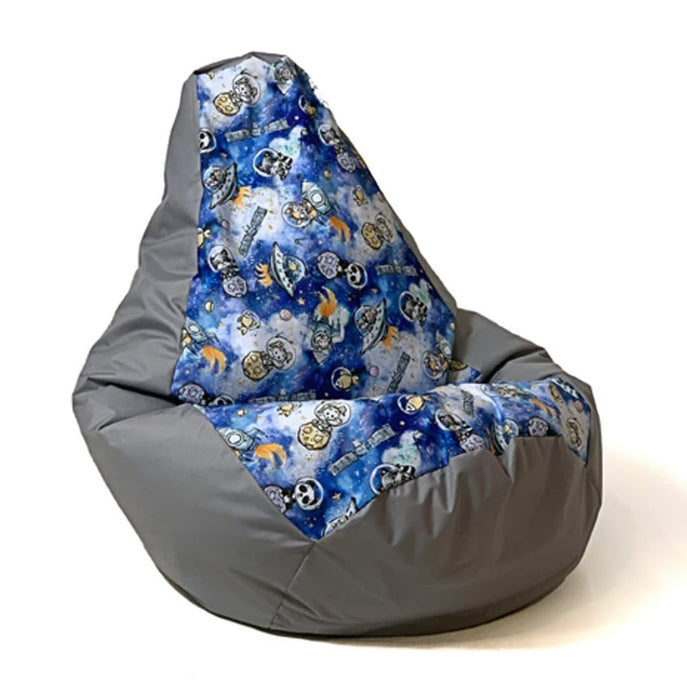 Sako sack пуф крушов печат сиви космически кораби XXL 140 x 100 cm