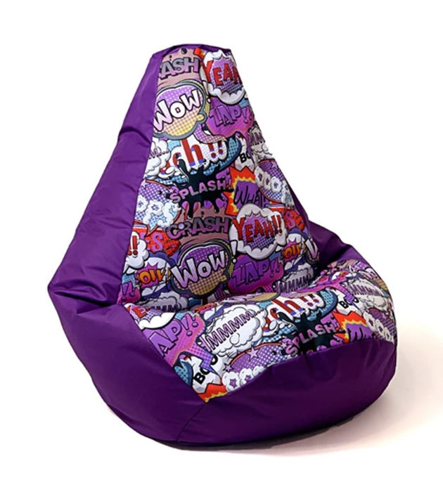Sako чанта пуф Pear print лилаво-WOW XXL 140 x 100 см