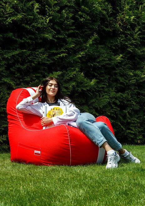Чанта Ferrari червено-бяла XXL 140 x 100 см Sako пуф