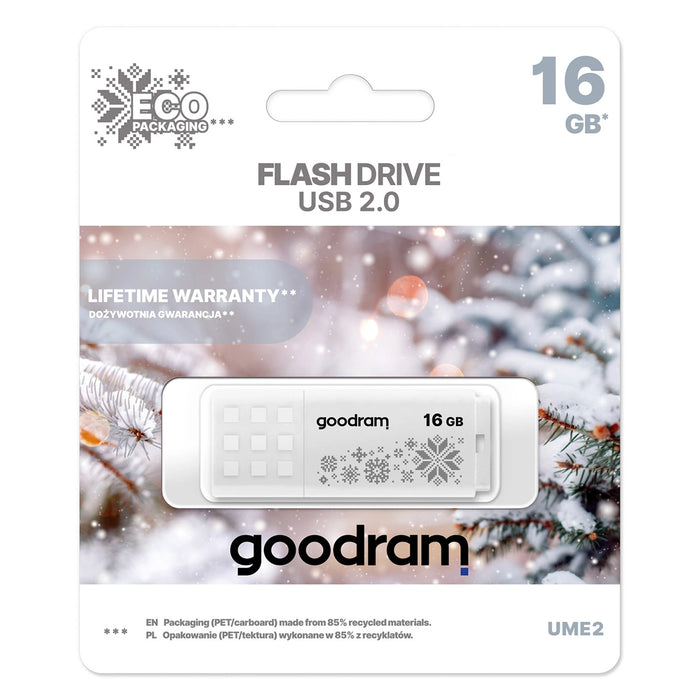 Goodram UME2 Winter USB 16GB флаш устройство - бяло