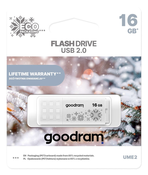 Goodram UME2 Winter USB 16GB флаш устройство - бяло