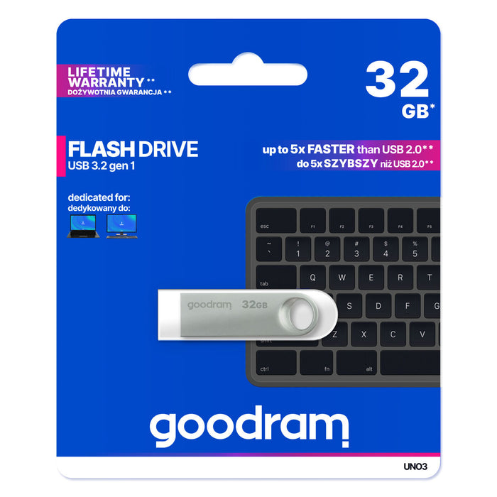 USB стик GoodRam UNO3-0320S0R11 Сребрист 32 GB