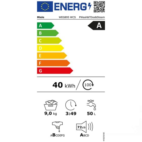 Пералня MIELE WEG895 WCS, 9 кг, TwinDos, SteamCare, QuickPowerWash, 1400 об/мин