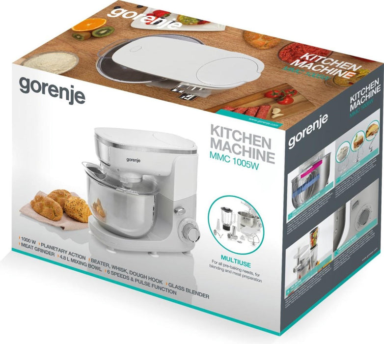 Food processor GORENJE MMC1005W Planetary robot 1000 W, 4.8 L White, Grey