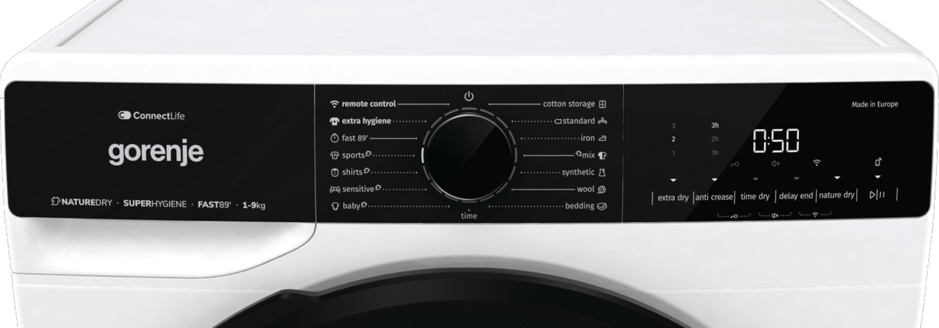 Сушилня Gorenje DPNA92WIFI Свободностояща Зареждане отпред 9 кг A++ Черен, Бял