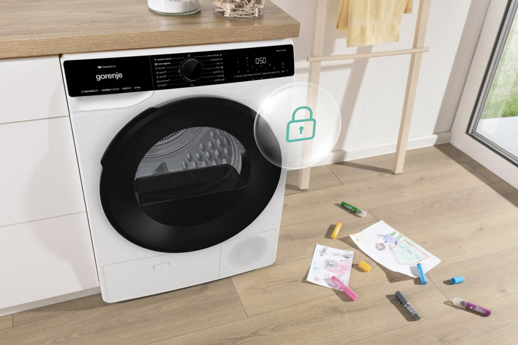 Сушилня Gorenje DPNA92WIFI Свободностояща Зареждане отпред 9 кг A++ Черен, Бял