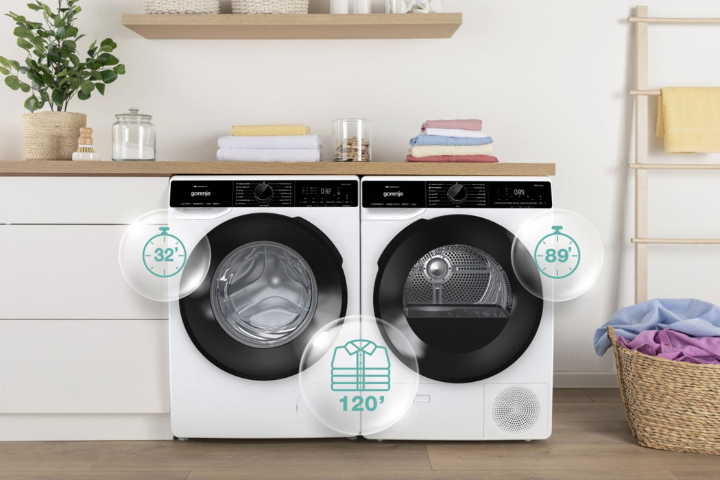 Сушилня Gorenje DPNA92WIFI Свободностояща Зареждане отпред 9 кг A++ Черен, Бял