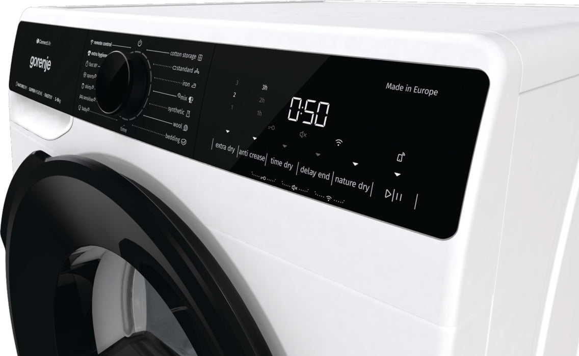 Сушилня Gorenje DPNA92WIFI Свободностояща Зареждане отпред 9 кг A++ Черен, Бял