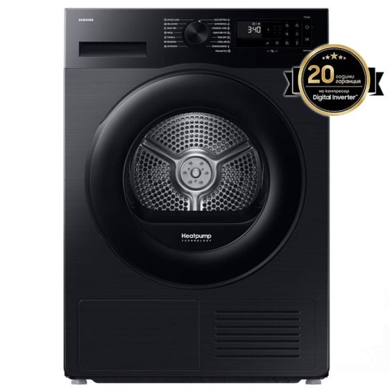 Сушилня SAMSUNG DV90DG52A0ABLE, 9 кг, Термопомпа, SmartThings, Black